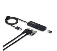 StarTech.com 4-Port USB-A Hub, 5Gbps, Bus Powered, USB-A to 4x USB-A Mini Hub, Extra Long 2ft/61cm Host Cable, PCR Plastic, Portable Desktop / Laptop USB Hub