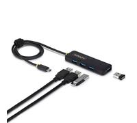 StarTech.com 4-Port USB-C Hub, 5Gbps, Bus Powered, USB-C to 4x USB-A Mini Hub, Extra Long 2ft/61cm Host Cable, PCR Plastic