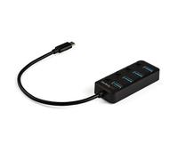 StarTech.com 4 Port USB C Hub - USB-C to 4x USB 3.0 Type-A Ports with Individual On/Off Port Switches - SuperSpeed 5Gbps USB 3.1/3.2 Gen 1 - USB Bus Powered - Portable - 25cm Attached Cable~4 Port USB C Hub - USB-C to 4x USB 3.0 Type-A Ports with Individu