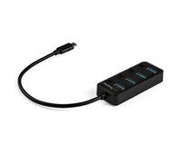 StarTech.com 4 Port USB C Hub - USB-C to 4x USB 3.0 Type-A Ports with Individual On/Off Port Switches - SuperSpeed 5Gbps USB 3.1/3.2 Gen 1 - USB Bus Powered - Portable - 25cm Attached Cable~4 Port USB