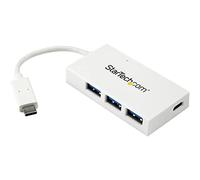 StarTech.com 4 Port USB C Hub with 1x USB-C & 3x USB-A Ports (SuperSpeed 5Gbps) - USB Bus Powered - Portable/Laptop USB 3.0 Adapter Hub - USB 3.1 Gen 1/USB 3.2 Gen 1 Type-C Hub - White~4 Port USB C Hub with 1x USB-C & 3x USB-A Ports (SuperSpeed 5Gbps) - U