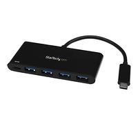 StarTech.com 4 Port USB C Hub with 4 USB Type-A Ports (USB 3.0 SuperSpeed 5Gbps) - 60W Power Delivery Passthrough Charging - USB 3.1 Gen 1/USB 3.2 Gen 1 Laptop Hub Adapter - MacBook, Dell~4 Port USB C Hub with 4 USB Type-A Ports (USB 3.0 SuperSpeed 5Gbps)