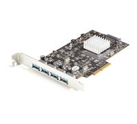 StarTech.com 4-Port USB PCIe Card - 10Gbps USB 3.1/3.2 Gen 2 Type-A PCI Express Expansion Card with 2 Controllers - 4x USB-A - USB PCIe Add-On Adapter Card - Windows/Mac/Linux