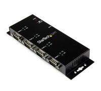 StarTech.com 4 Port USB to DB9 RS232 Serial Adapter Hub Industrial DIN Rail and Wall Mountable