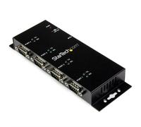 StarTech.com 4 Port USB to DB9 RS232 Serial Adapter Hub Industrial DIN Rail an