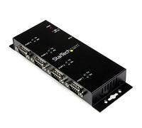 StarTech.com 4 Port USB to Serial RS232 Adapter - Wall Mount - Din Rail - COM Port Retention - FTDI USB to DB9 RS232 Hub (ICUSB2324I)
