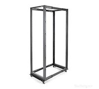 StarTech.com 4-Post 42U Mobile Open Frame Server Rack, Four Post 19" Network Rack with Wheels, Rolling Rack with Adjustable Depth for Computer/AV/Data/IT Equipment - Casters, Leveling Feet or Floor Mounting