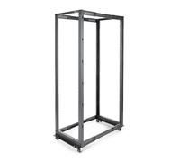 StarTech.com 4-Post 42U Mobile Open Frame Server Rack, Four Post 19" Network Rack with Wheels, Rolling Rack with Adjustable Depth for Computer/AV/Data/IT Equipment - Casters, Leveling Feet or Floor Mounting