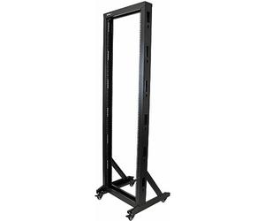 StarTech.com 42U Mobile Open Frame Network Rack with Wheels- 663lbs - 2 Post 19" Portable Rack for Computer, AV, Media, IT Equipment (2POSTRACK42)