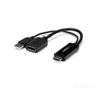 StarTech.com 4K 30Hz HDMI to DisplayPort Video Adapter w/ USB Power 6 in HD...