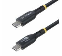 StarTech.com 4m USB-C Charging Cable USB-IF Certified USB C Cable 240W PD EPR USB 2.0 Type-C Laptop Charger Cord USB-C Data Transfer Cable TPE Jacket M/M 4 m USB C USB C USB 2.0 0.48 Gbit/s Black
