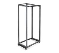 StarTech.com 4-Post 42U Mobile Open Frame Server Rack, Four Post 19" Network Rack with Wheels, Rolling Rack with Adjustable Depth for Computer/AV/Data/IT Equipment - Casters, Leveling Feet or Floor Mounting