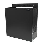 StarTech.com 4U Vertical Wall-Mount Server Rack Enclosure - 18.9in deep - 2 Post - 61lb - 19in Low Profile Steel Network Equipment Cabinet (RK419WALVO), black