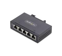 StarTech.com 5-Port Unmanaged Industrial Network Switch 100/1000 Ethernet DIN Rail/Wall-Mountable Rugged IP30 Gigabit Switch -40F-167F 9~60V DC TAA Compliant