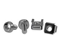 StarTech.com 50-Pack M6 12mm Screws, Square Hole Cage Nuts and Installation Tool, Hardware Mounting Kit for 19" or 10" Server Racks, Cabinets and Enclosures, Silver - TAA