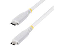 StarTech.com 50cm (1.6ft) USB4 Cable, 40Gbps, USB-IF Certified USB-C Cable, 240W PD, 8K 60Hz/4K 240Hz DP2.1 DP40, TPE Jacket, Thunderbolt 4 Compatible - White USB-C Cord
