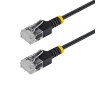 StarTech.com 50cm Black Ultra Slim Cat6A Ethernet Cable UTP Pure Bare Copper Wire 34AWG Slim RJ45 Network Patch Cord Individually Tested