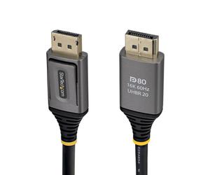 StarTech.com 50cm DisplayPort 2.1 Cable, VESA Certified DP80 DisplayPort Cable, Uncompressed 10K/8K 60Hz, 16K 60Hz/8K 240Hz w/DSC 1.2a, DP 2.1 Monitor Cord