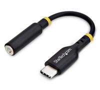 StarTech USB-C to 3.5mm TRRS Headset Jack Audio Adapter 5in 32-bit DAC Aux Dongle for PC/Phone