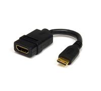StarTech.com 5in Mini HDMI to HDMI Adapter - 4K High Speed HDMI Adapter - 4K 30Hz Ultra HD High Speed HDMI Adapter - HDMI 1.4 - Gold Plated Connectors - UHD Mini HDMI Adapter 4K - Black
