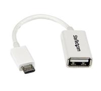 StarTech.com 5in White Micro USB to USB OTG Host Adapter M/F