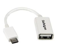 StarTech.com 5in White Micro USB to USB OTG Host Adapter M/F