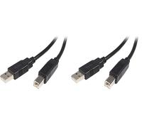 StarTech.com 5m USB 2.0 A to B Cable - M/M - 5 Meter USB Printer Cable Cord (USB2HAB5M),black (Pack of 2)