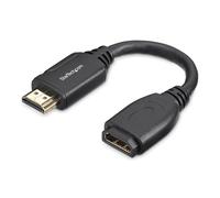 StarTech.com 6" (15cm) HDMI Port Saver Cable - 4K 60Hz High Speed HDMI 2.0 Extension Cable with Ethernet - Short HDMI Extension Cable - HDMI Male to Female Extension Adapter Cord