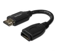 StarTech.com 6" (15cm) HDMI Port Saver Cable - 4K 60Hz High Speed HDMI 2.0 Extension Cable with Ethernet - Short HDMI Extension Cable - HDMI Male to Female Extension Adapter Cord