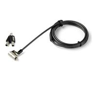 StarTech.com 6.5' (2m) 3-in-1 Universal Laptop Cable Lock - Keyed Laptop/Desktop Security Cable Lock Compatible w/ K-Slot Nano & Wedge Slot Computer - Anti-Theft Steel Cable Lock with Keys