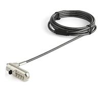 StarTech.com 6.5' (2m) Laptop Cable Lock - Nano Slot Compatible 4 Digit Combination Security Cable Lock - Serialized Anti-Theft Vinyl Coated Steel Cable Lock for Nano Slot Computer/Device 2 m Kensington Combination lock Black Stainless steel