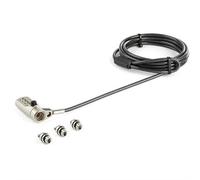 StarTech.com 6.6ft (2m) 3-in-1 Universal Laptop Cable Lock - 4-Digit Combination Laptop/Desktop Security Cable Lock Compatible w/ K-Slot Nano & Wedge Slot Computer - Anti-Theft Steel Cable - TAA