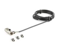 StarTech.com 6.6ft (2m) 3-in-1 Universal Laptop Cable Lock - 4-Digit Combination Laptop/Desktop Security Cable Lock Compatible w/ K-Slot, Nano & Wedge Slot Computer - Anti-Theft Steel Cable - TAA