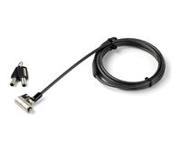 StarTech Laptop Cable Lock 6.5' (2m) 3-in-1 Keyed Anti-Theft Steel – K-Slot, Nano & Wedge with Keys