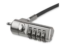 StarTech Laptop Cable Lock LTLOCK4D – 6.5ft (2m) 4-Digit Combination, Vinyl-Coated Steel – Silver