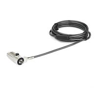 StarTech.com 6.6ft (2m) Laptop Cable Lock - 4-Digit Combination Laptop/Desktop Security Cable Lock for Wedge Slot Computers - Anti-Theft Vinyl-Coated Steel Combo Cable Lock - Portable - TAA