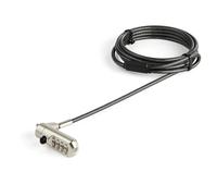 StarTech.com 6.5' (2m) Laptop Cable Lock - Nano Slot Compatible 4 Digit Combination Security Cable Lock - Serialized Anti-Theft Vinyl Coated Steel Cable Lock for Nano Slot Computer/Device 2 m Kensington Combination lock Black Stainless steel