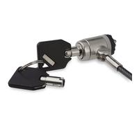 StarTech Cable Lock LTLOCKKEY - 6ft (2m) Keyed Push-to-Lock, K-slot, Vinyl-Coated Steel, Silver