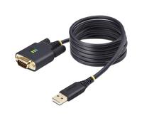 StarTech.com 6.6ft (2m) USB to Serial Adapter Cable, COM Retention, Interchangeable Screws/Nuts, USB-A to DB9 RS232, FTDI IC, ESD Protection, Windows/macOS/Linux