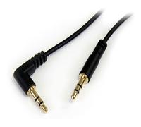 StarTech.com 6 feet Slim 3.5mm to Right Angle Stereo Audio Cable - M/M, Black
