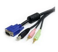 StarTech.com 6 ft 4-in-1 USB VGA KVM Switch Cable with Audio and Micro