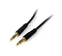 StarTech.com 6 ft Slim 3.5mm Stereo Audio Cable - M/M - 3.5mm Male to Male Audio Cable for your Smartphone, Tablet or MP3 Player (MU6MMS), black