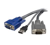 StarTech.com 6 ft Ultra-Thin USB VGA 2-in-1 KVM Cable. Cable length: 1.8 m Product colour: Black Connector 1: VGA. Weight: 189 g Package width: 145 mm Package depth: 290 mm
