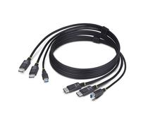 StarTech.com 6ft (1.8m) Dual-DisplayPort and USB 5Gbps KVM Cable, 4K 60Hz, Universal Compatible Combo Cable for KVM Switches
