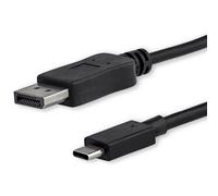 StarTech.com 6ft/1.8m USB C to DisplayPort 1.2 Cable 4K 60Hz - USB-C to DisplayPort Adapter Cable HBR2 - USB Type-C DP Alt Mode to DP Monitor Video Cable - Works w/ Thunderbolt 3 - Black