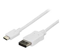 StarTech.com 6ft/1.8m USB C to DisplayPort 1.2 Cable 4K 60Hz - USB-C to DisplayPort Adapter Cable HBR2 - USB Type-C DP Alt Mode to DP Monitor Video Cable - Works w/ Thunderbolt 3 - White