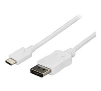 StarTech.com 6ft/1.8m USB C to DisplayPort 1.2 Cable 4K 60Hz - USB-C to DisplayPort Adapter Cable HBR2 - USB Type-C DP Alt Mode to DP Monitor Video Cable - Works w/ Thunderbolt 3 - White (CDP2DPMM6W)