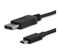 StarTech.com 6ft/1.8m USB C to DisplayPort 1.2 Cable 4K 60Hz - USB-C to DisplayPort Adapter Cable HBR2 - USB Type-C DP Alt Mode to DP Monitor Video Cable - Works w/ Thunderbolt 3 - Black