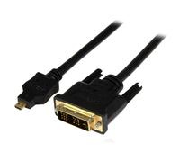StarTech.com 6ft (2m) Micro HDMI to DVI Cable - Micro HDMI to DVI Adapter Cable - Micro HDMI Type-D Device to DVI-D Single Link Monitor/Display/Projector Video Converter Cord - Durable