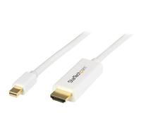 StarTech.com 6ft (2m) Mini DisplayPort to HDMI Cable - 4K 30Hz Video - mDP to HDMI Adapter Cable - Mini DP or Thunderbolt 1/2 Mac/PC to HDMI Monitor - mDP to HDMI Converter Cord - White